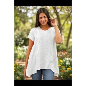 Elegant White Women's Tunic Top